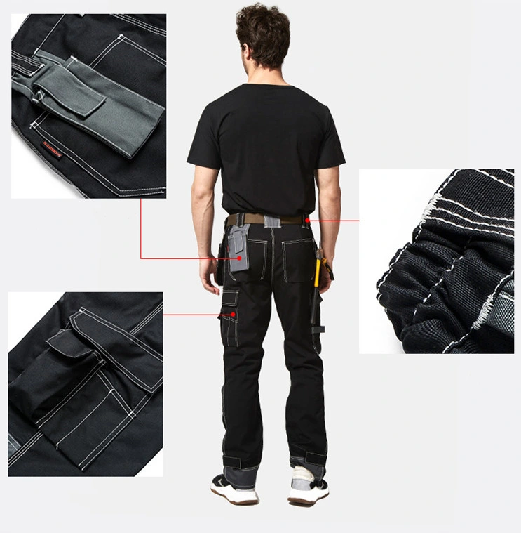 European Style Customized Wholesale Cargo Work Pants Trousers for Men with Knee Pads