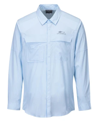 Camisa de pesca masculina manga longa secagem rápida proteção UV upf 50 Poliéster