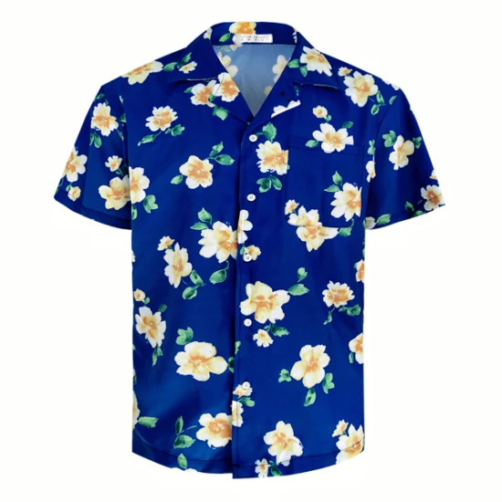Camisa esportiva verão praia masculina casual estampa havaiana camisas de férias